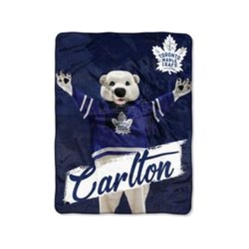 NHL - Super Plush Micro Raschel Throw Blanket - Toronto Maple Leafs Mascot - Carlton The Bear