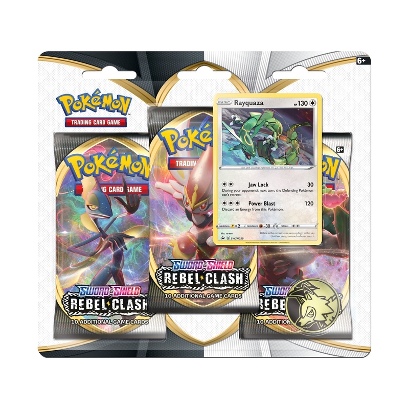 Pokemon - Sword and Shield - Rebel Clash - 3 Pack Blister - Rayquaza