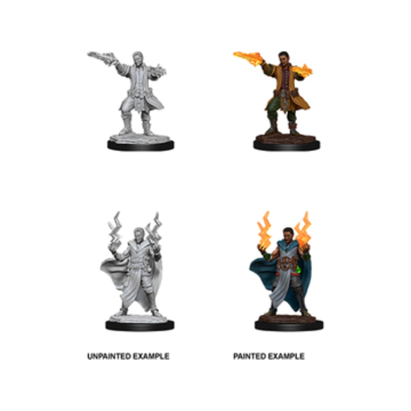 Wizkids - Dungeons and Dragons - Unpainted Miniature - Nolzurs Marvellous Miniatures - Male Human Sorcerer - 90053