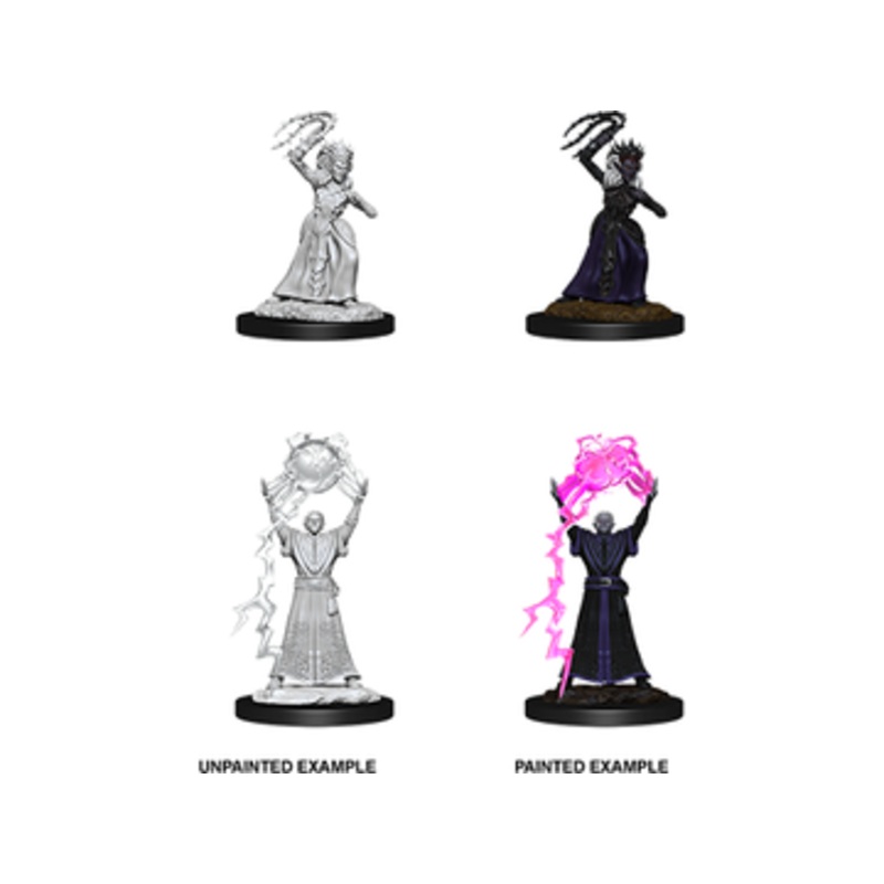 Wizkids - Dungeons and Dragons - Unpainted Miniature - Nolzurs Marvellous Miniatures - Drow Mage/Drow Priestess - 90071