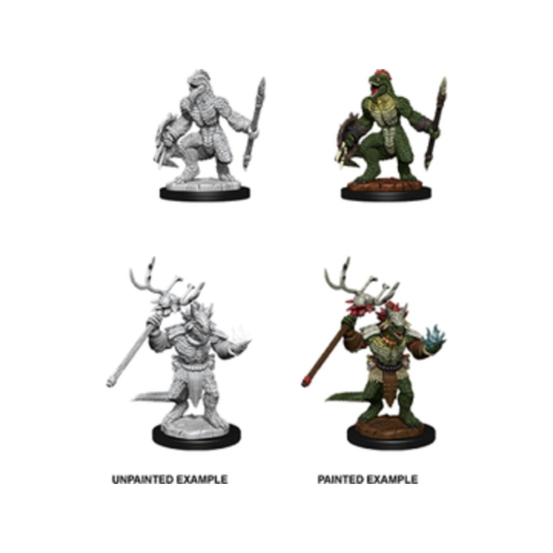 Wizkids - Dungeons and Dragons - Unpainted Miniature - Nolzurs Marvellous Miniatures - Lizard Folk and Shaman - 90074