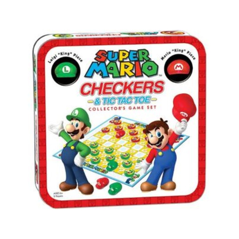 Usaopoly - Super Mario Bros - Checkers and Tic Tac Toe - Collector's Game Set