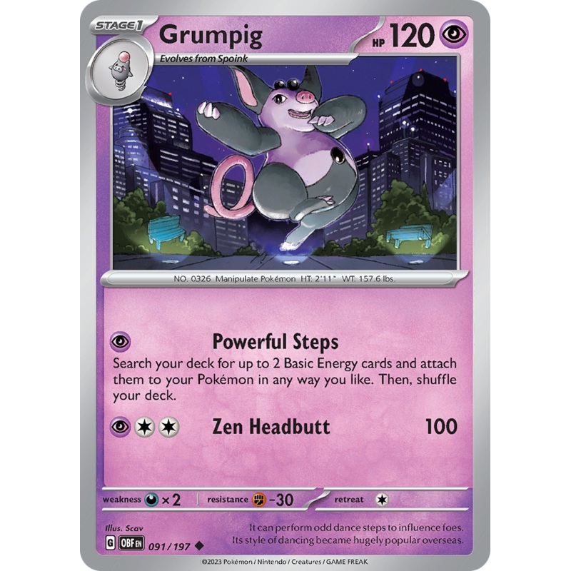 Grumpig (091/197) [Scarlet & Violet: Obsidian Flames]