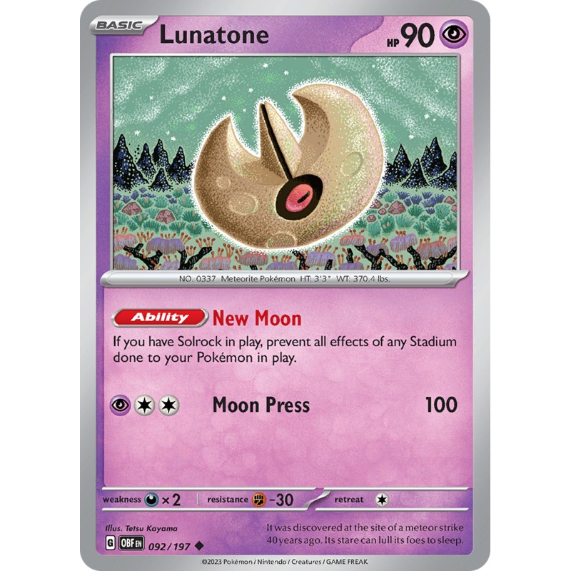 Lunatone (092/197) [Scarlet & Violet: Obsidian Flames]