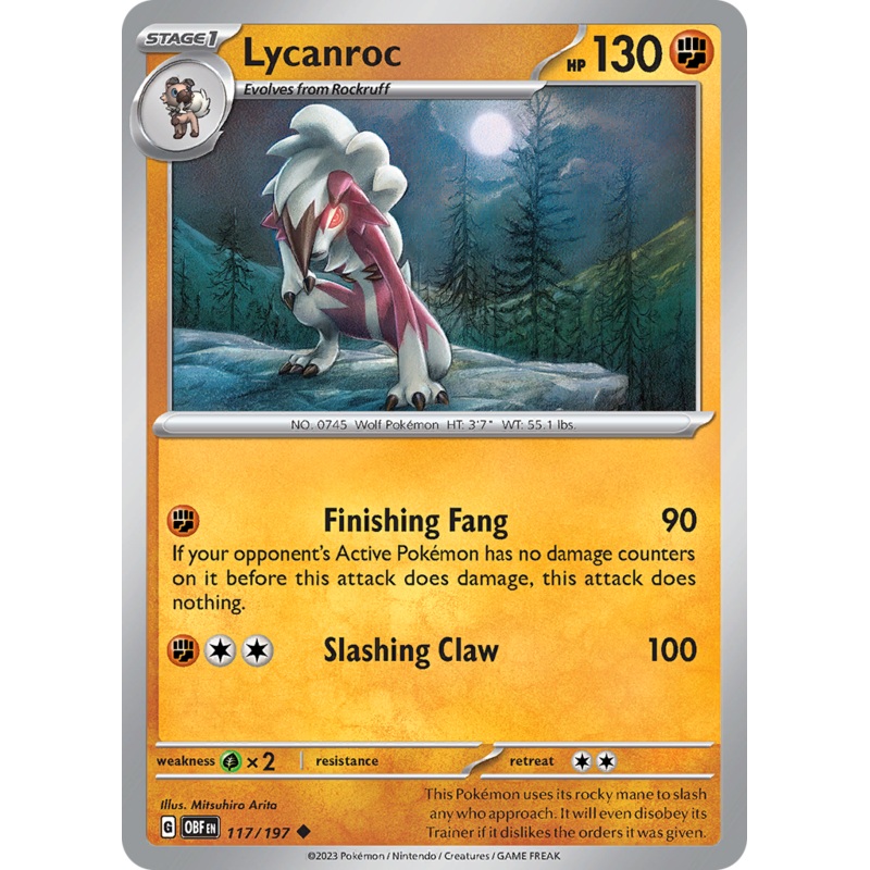 Lycanroc (117/197) [Scarlet & Violet: Obsidian Flames]