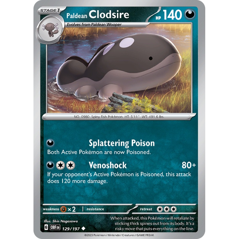 Paldean Clodsire (129/197) [Scarlet & Violet: Obsidian Flames]