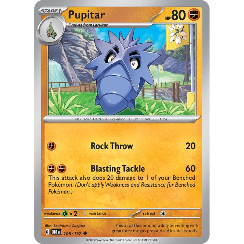 Pupitar (106/197) [Scarlet & Violet: Obsidian Flames]