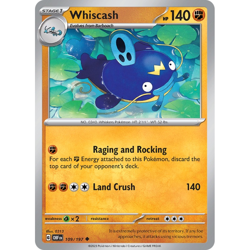 Whiscash (109/197) [Scarlet & Violet: Obsidian Flames]