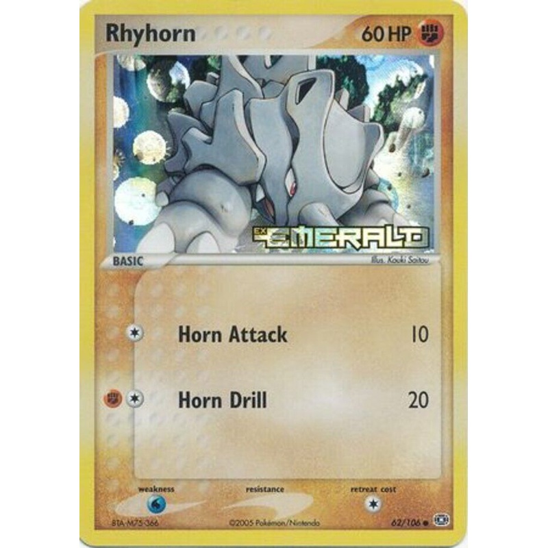 Rhyhorn (62/106) (Stamped) [EX: Emerald]
