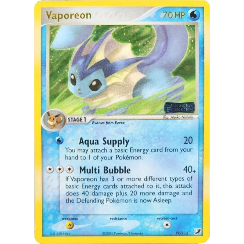 Vaporeon (19/115) (Stamped) [EX: Unseen Forces]