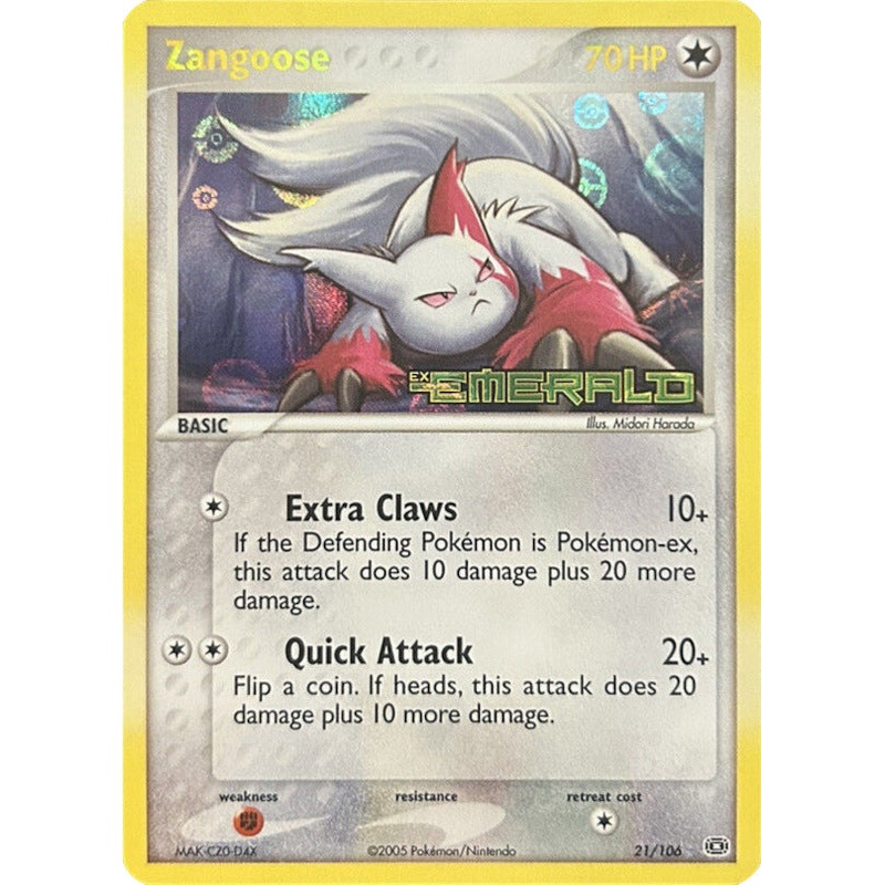 Zangoose (21/106) (Stamped) [EX: Emerald]
