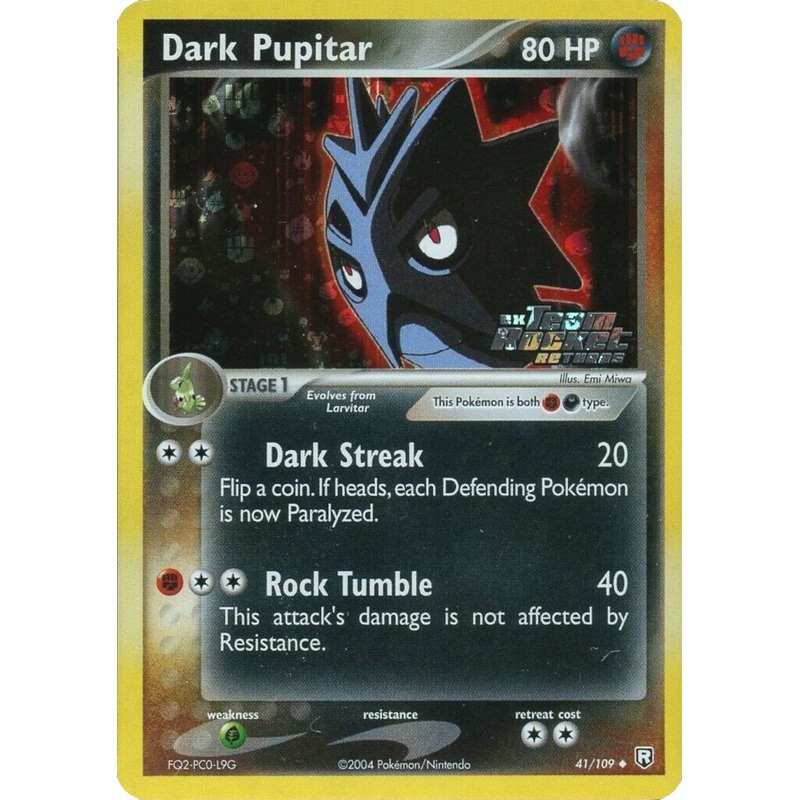 Dark Pupitar (41/109) (Stamped) [EX: Team Rocket Returns]
