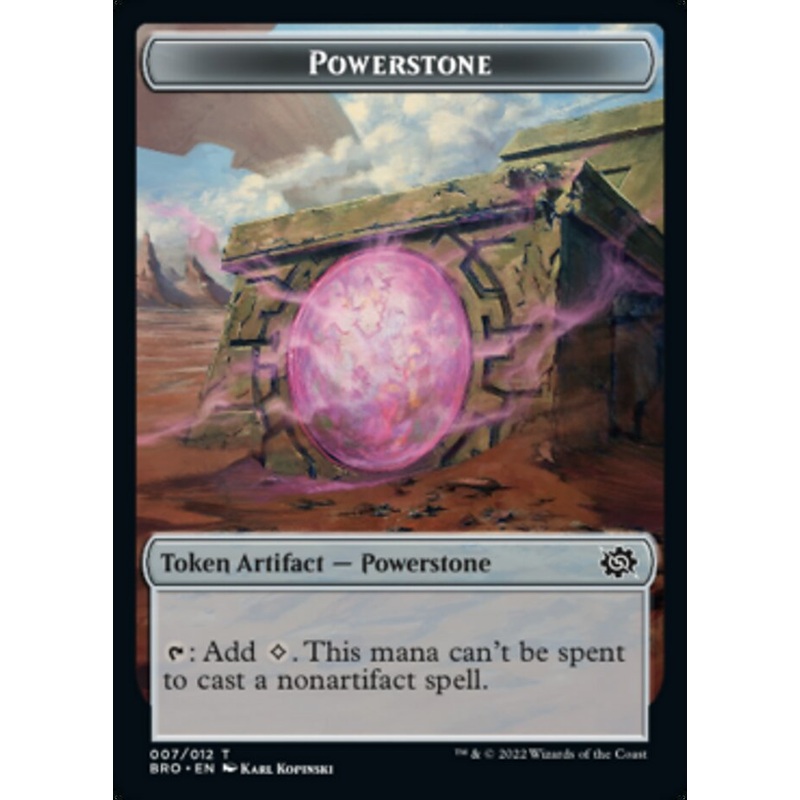 Powerstone // Laserbeak Double-Sided Token [The Brothers' War Tokens]
