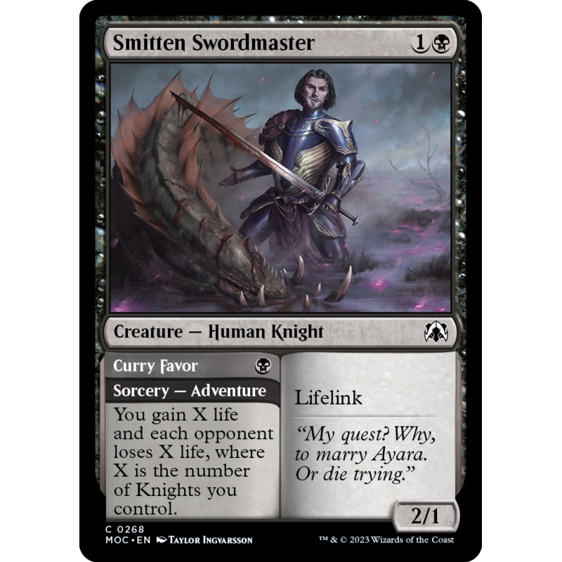 Smitten Swordmaster // Curry Favor [March of the Machine Commander]