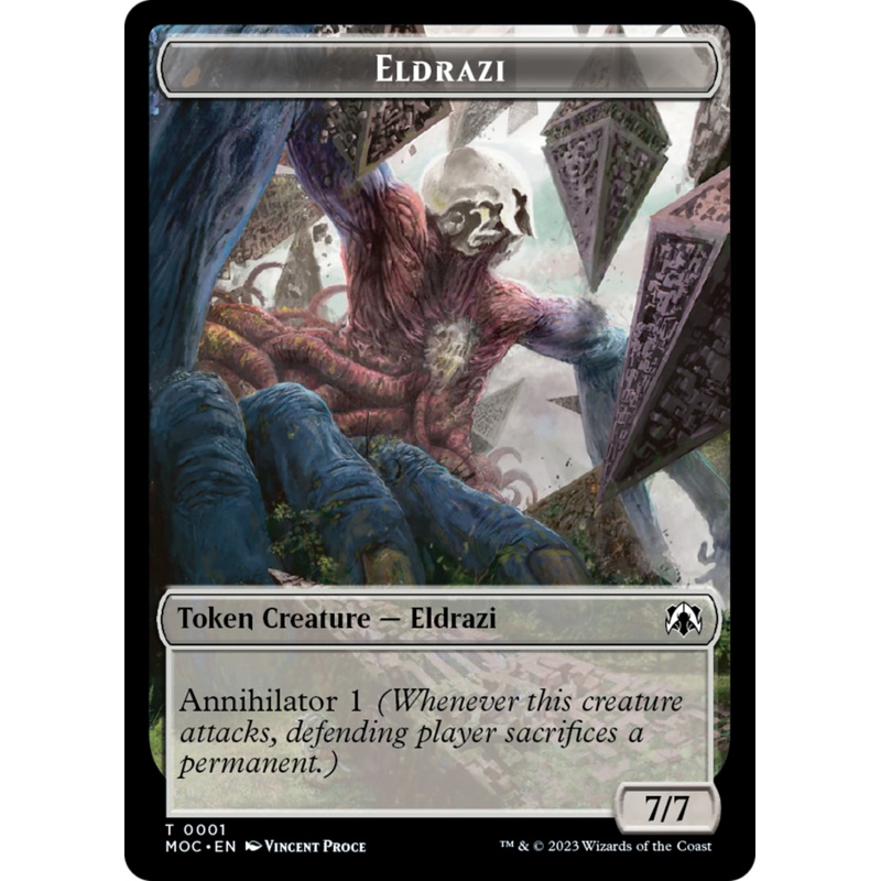 Eldrazi // Angel (4) Double-Sided Token [March of the Machine Commander Tokens]