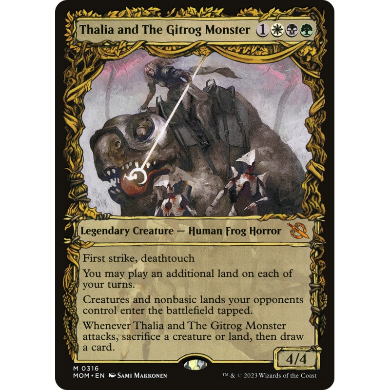 Thalia and The Gitrog Monster (Showcase Planar Booster Fun) [March of the Machine]