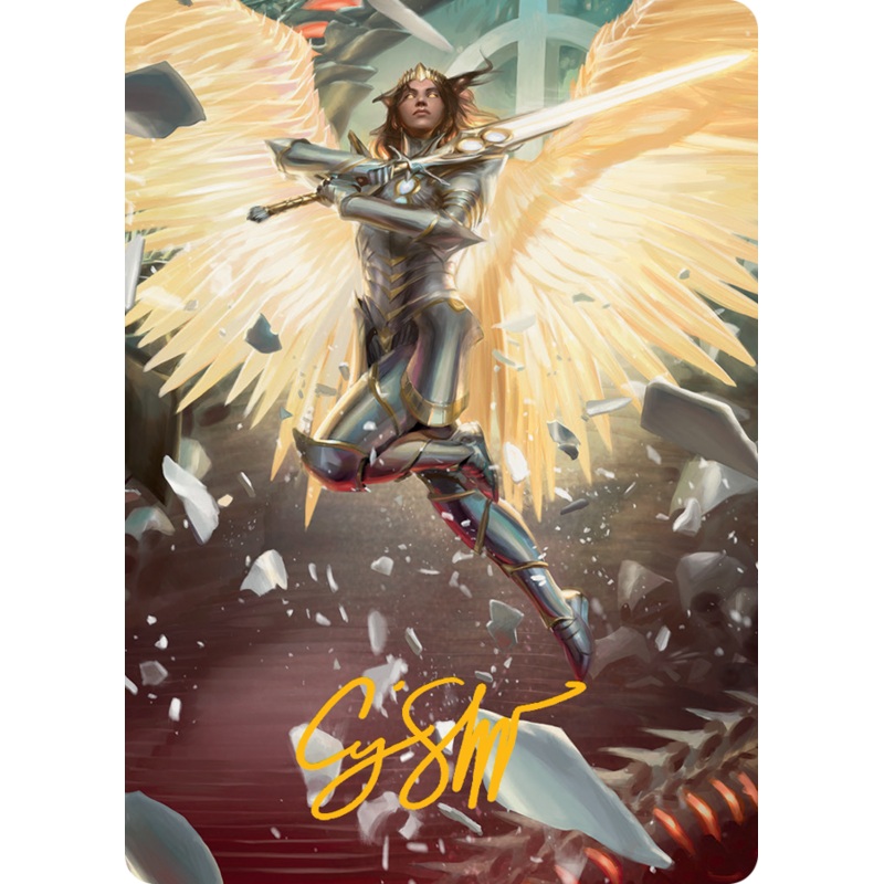 Archangel Elspeth Art Card (Gold-Stamped Signature) [March of the Machine Art Series]