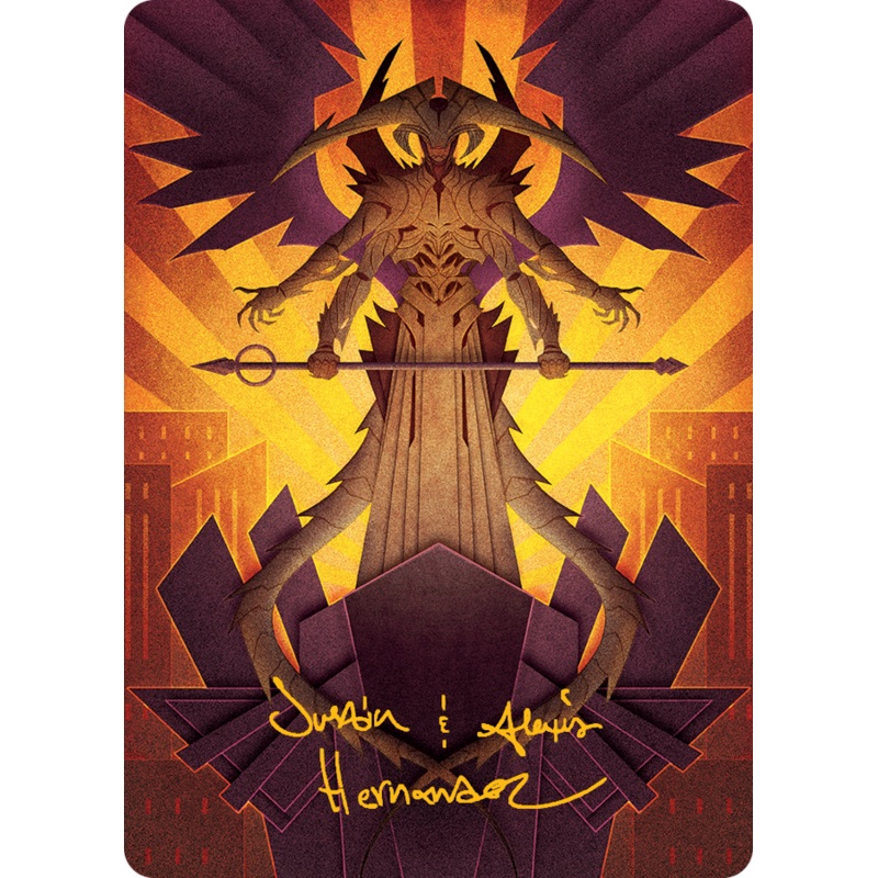 Atraxa, Praetors' Voice Art Card (Gold-Stamped Signature) [March of the Machine Art Series]