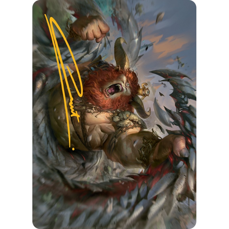 Borborygmos and Fblthp Art Card (42) (Gold-Stamped Signature) [March of the Machine Art Series]