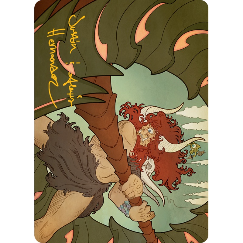 Borborygmos and Fblthp Art Card (57) (Gold-Stamped Signature) [March of the Machine Art Series]