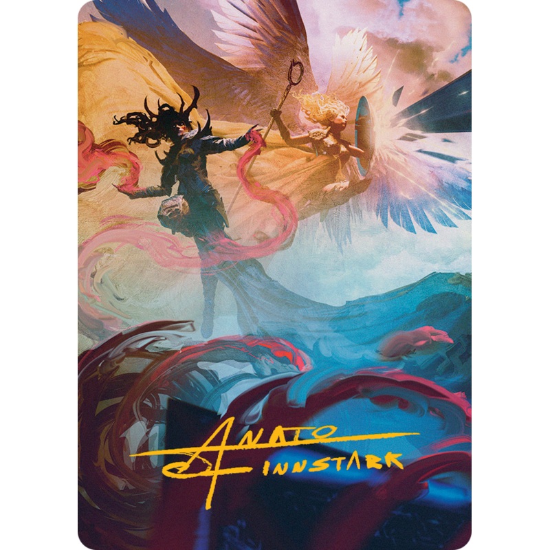 Drana and Linvala Art Card (Gold-Stamped Signature) [March of the Machine Art Series]