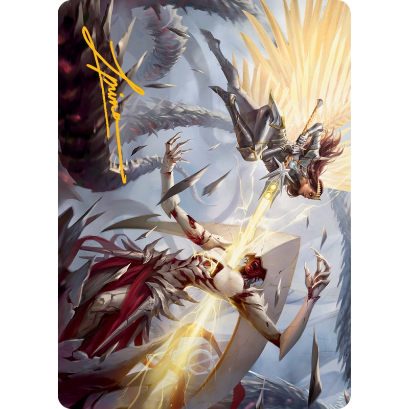 Elspeth's Smite Art Card (Gold-Stamped Signature) [March of the Machine Art Series]