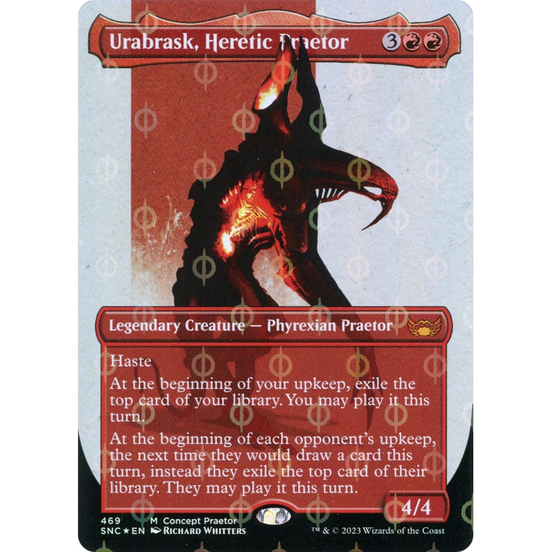 Urabrask, Heretic Praetor (Borderless Concept Praetors Step-and-Compleat Foil) [Phyrexia: All Will Be One]