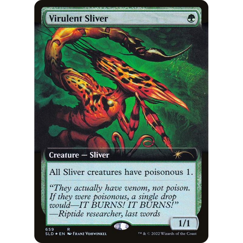 Virulent Sliver (Extended Art) (Step-and-Compleat Foil) [Secret Lair Drop Promos]