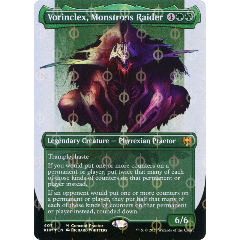Vorinclex, Monstrous Raider (Borderless Concept Praetors Step-and-Compleat Foil) [Phyrexia: All Will Be One]