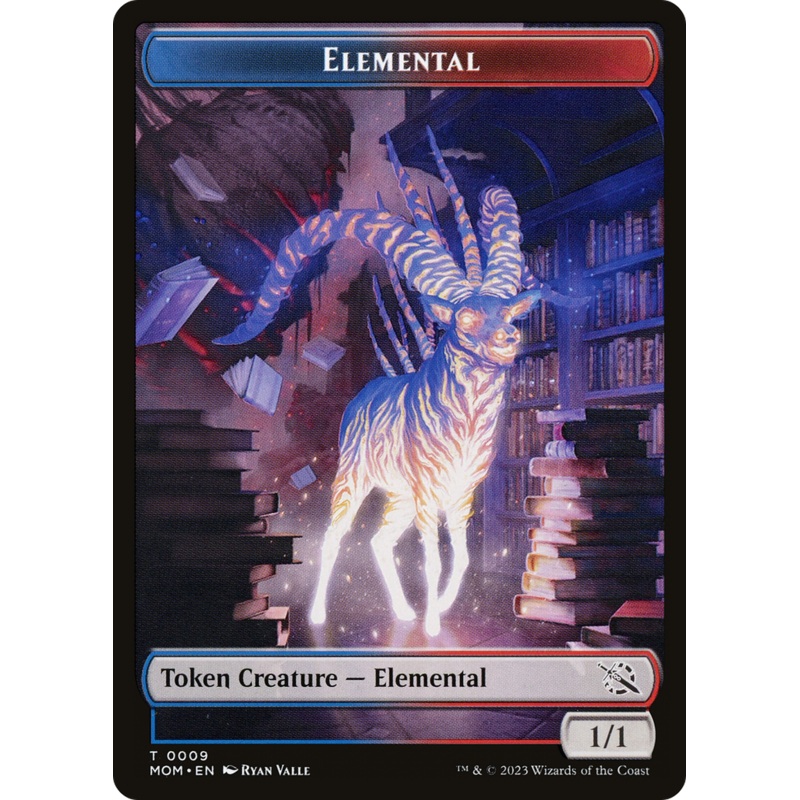Elemental (09) // Dinosaur Double-Sided Token [March of the Machine Tokens]
