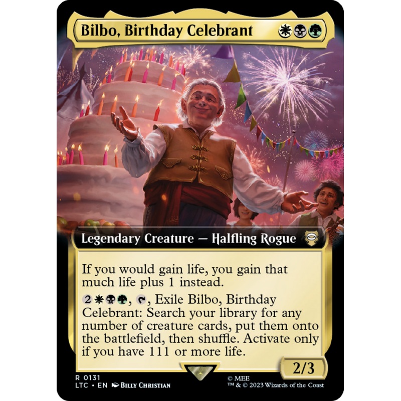 Bilbo, Birthday Celebrant (Extended Art) [The Lord of the Rings: Tales of Middle-Earth Commander]