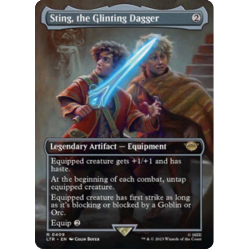 Sting, the Glinting Dagger (Borderless Alternate Art) [The Lord of the Rings: Tales of Middle-Earth]