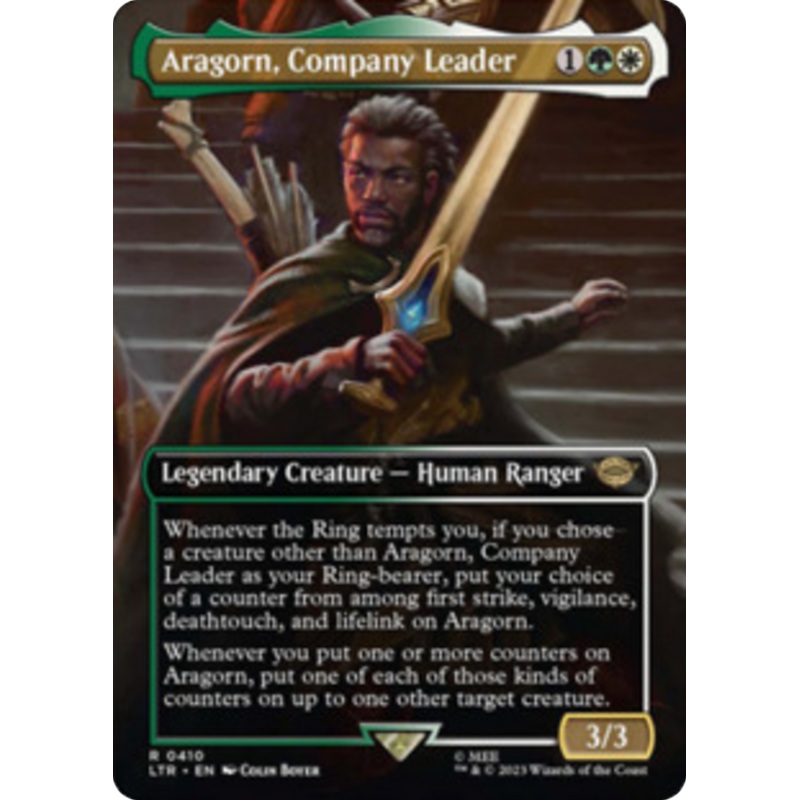 Aragorn, Company Leader (Borderless Alternate Art) [The Lord of the Rings: Tales of Middle-Earth]
