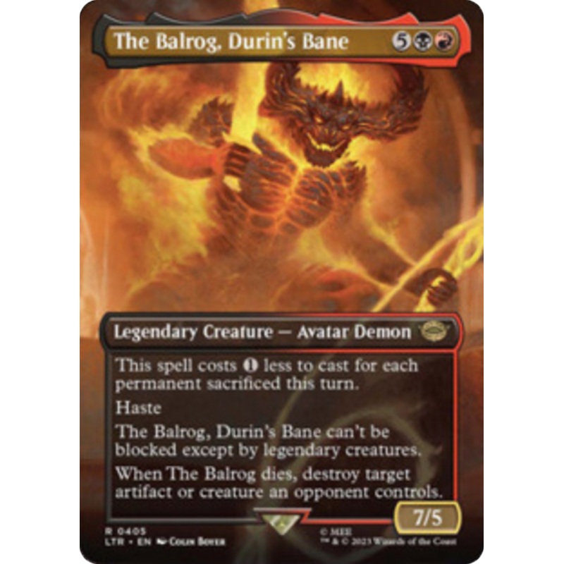 The Balrog, Durin's Bane (Borderless Alternate Art) [The Lord of the Rings: Tales of Middle-Earth]