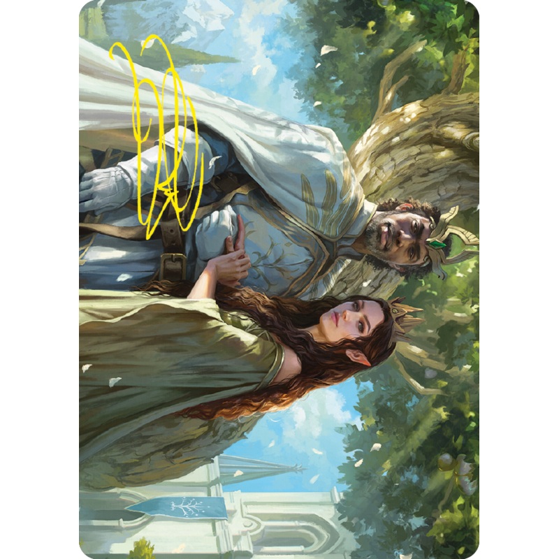 Aragorn and Arwen, Wed Art Card (Gold-Stamped Signature) [The Lord of the Rings: Tales of Middle-earth Art Series]