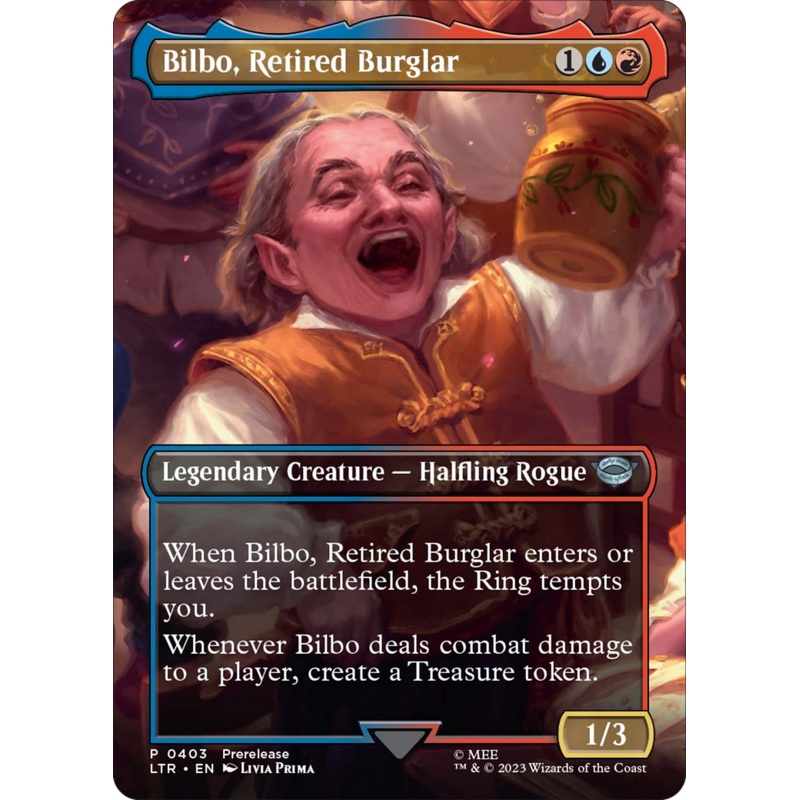 Bilbo, Retired Burglar (Borderless Alternate Art) [The Lord of the Rings: Tales of Middle-Earth]