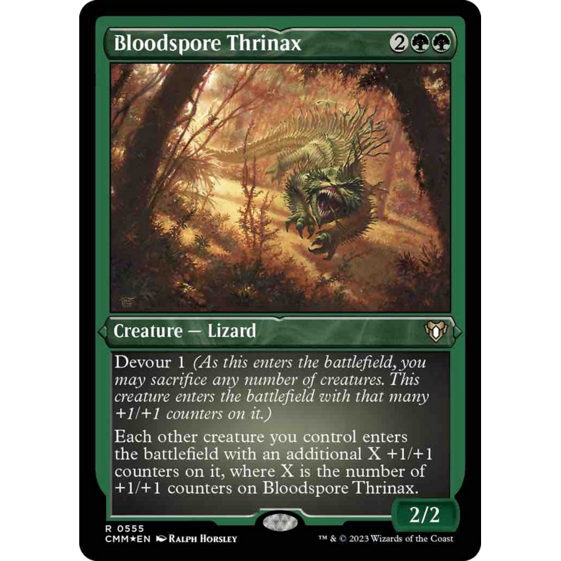 Bloodspore Thrinax (Foil Etched) [Commander Masters]