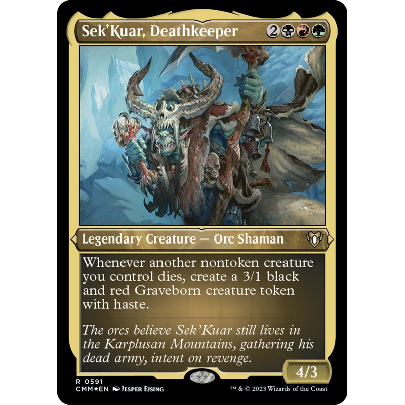 Sek'Kuar, Deathkeeper (Foil Etched) [Commander Masters]