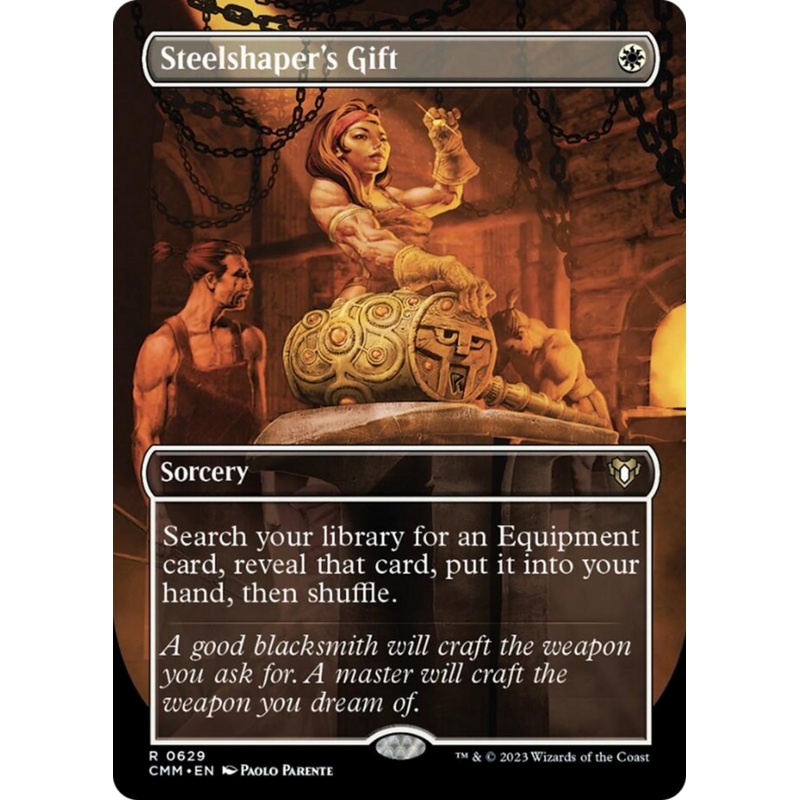 Steelshaper's Gift (Borderless Alternate Art) [Commander Masters]