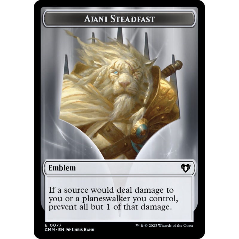 Ajani Steadfast Emblem // Wizard Double-Sided Token [Commander Masters Tokens]