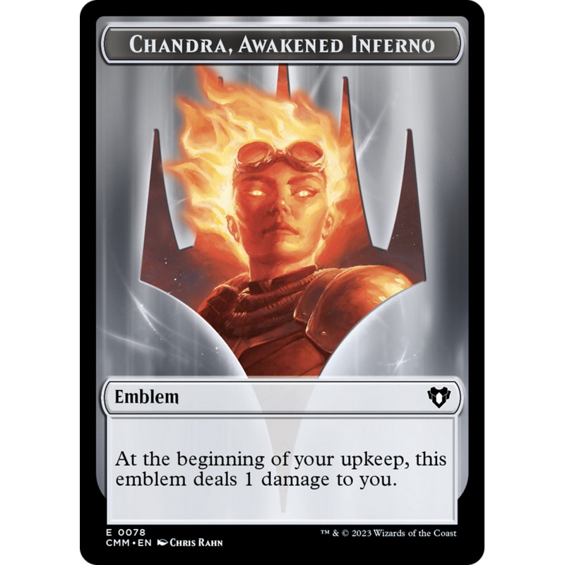Chandra, Awakened Inferno Emblem // Wizard Double-Sided Token [Commander Masters Tokens]