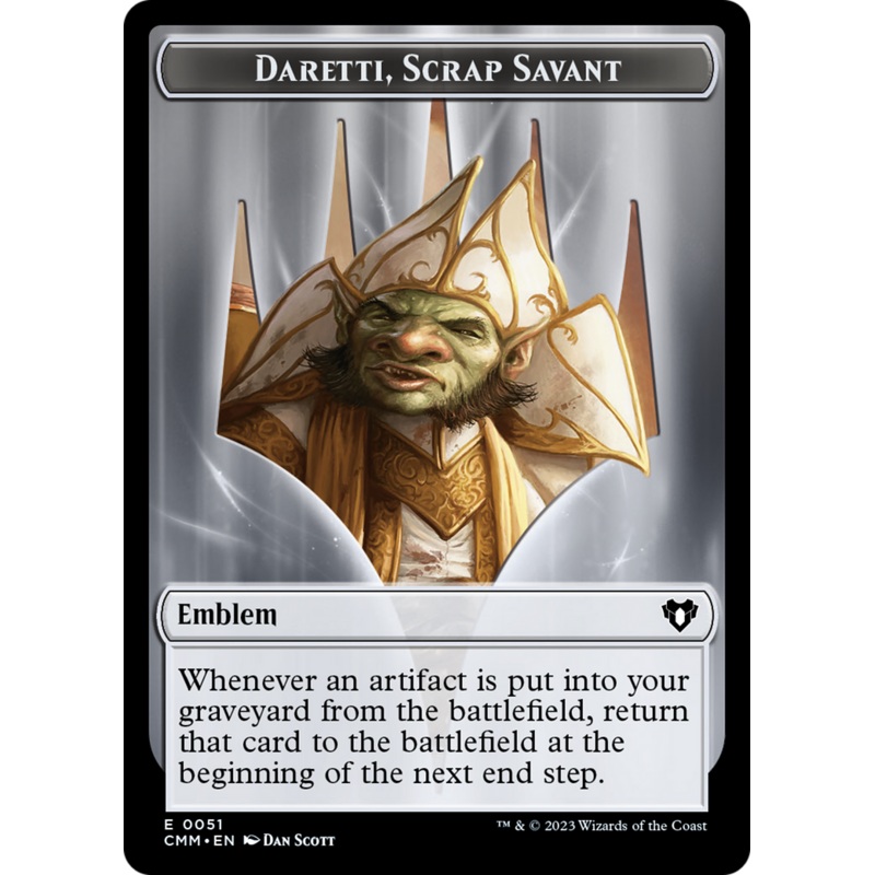Daretti, Scrap Savant Emblem [Commander Masters Tokens]