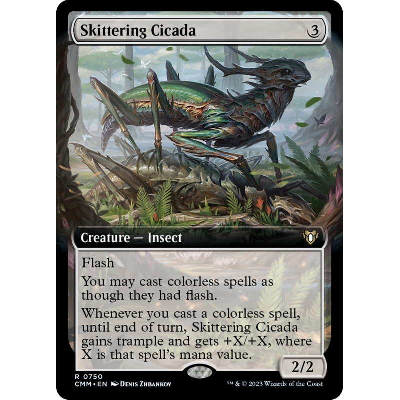 Skittering Cicada (Extended Art) [Commander Masters]