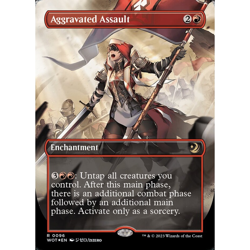 Aggravated Assault (Anime Borderless) (Confetti Foil) [Wilds of Eldraine: Enchanting Tales]
