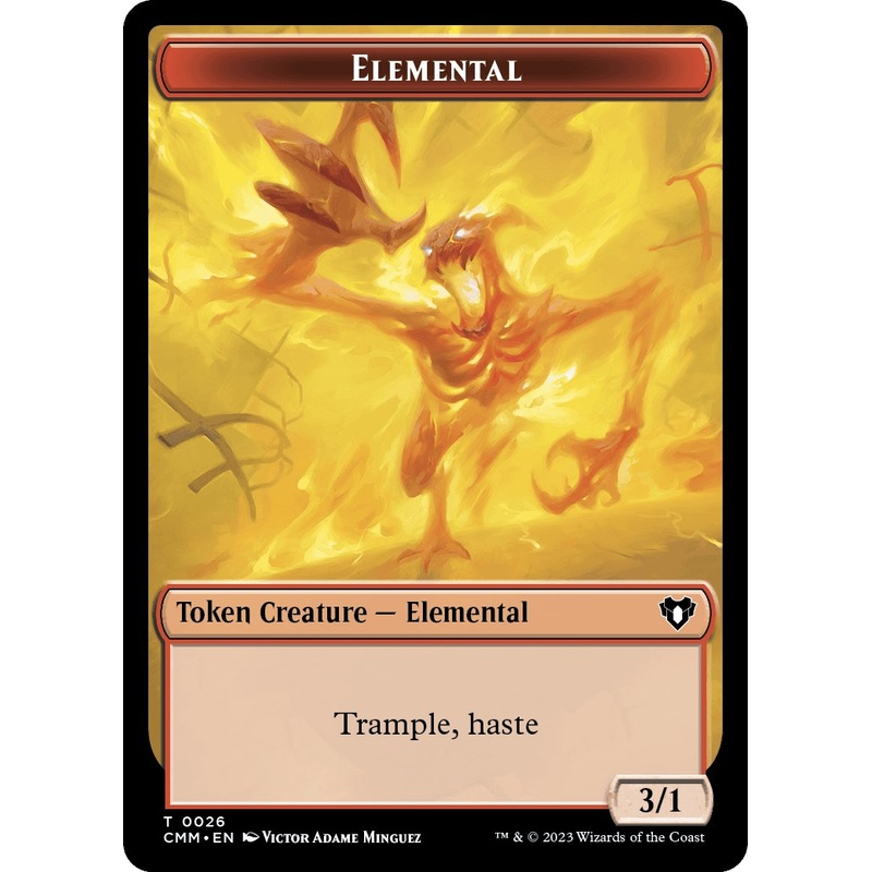 Elemental (0026) // Construct (0041) Double-Sided Token [Commander Masters Tokens]