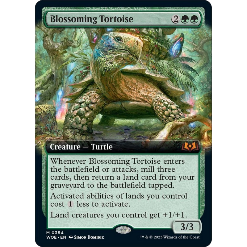 Blossoming Tortoise (Extended Art) [Wilds of Eldraine]