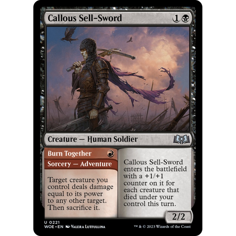 Callous Sell-Sword // Burn Together [Wilds of Eldraine]