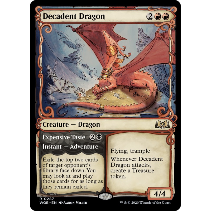 Decadent Dragon // Expensive Taste (Showcase) [Wilds of Eldraine]