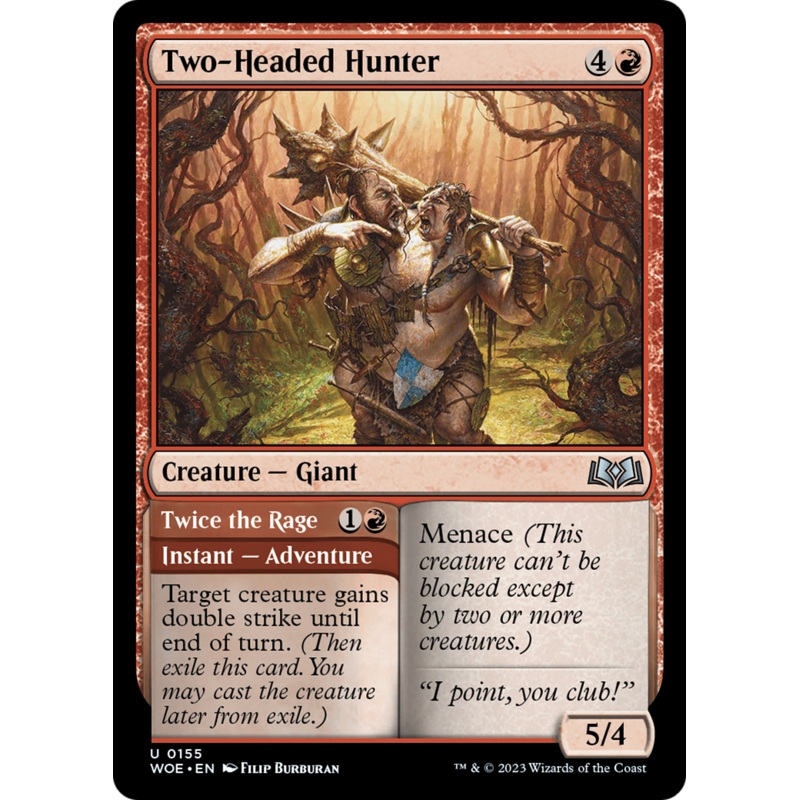 Two-Headed Hunter // Twice the Rage [Wilds of Eldraine]