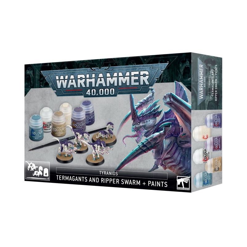 WARHAMMER 40,00 - TYRANIDS - TERMAGANTS AND RIPPER SWARM + PAINTS